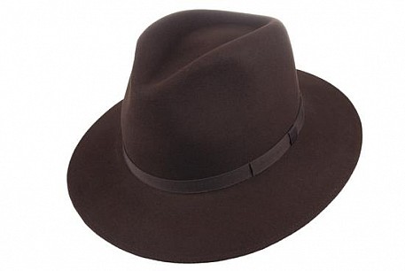 Klobouk Tonak Fedora Iconic hnědý